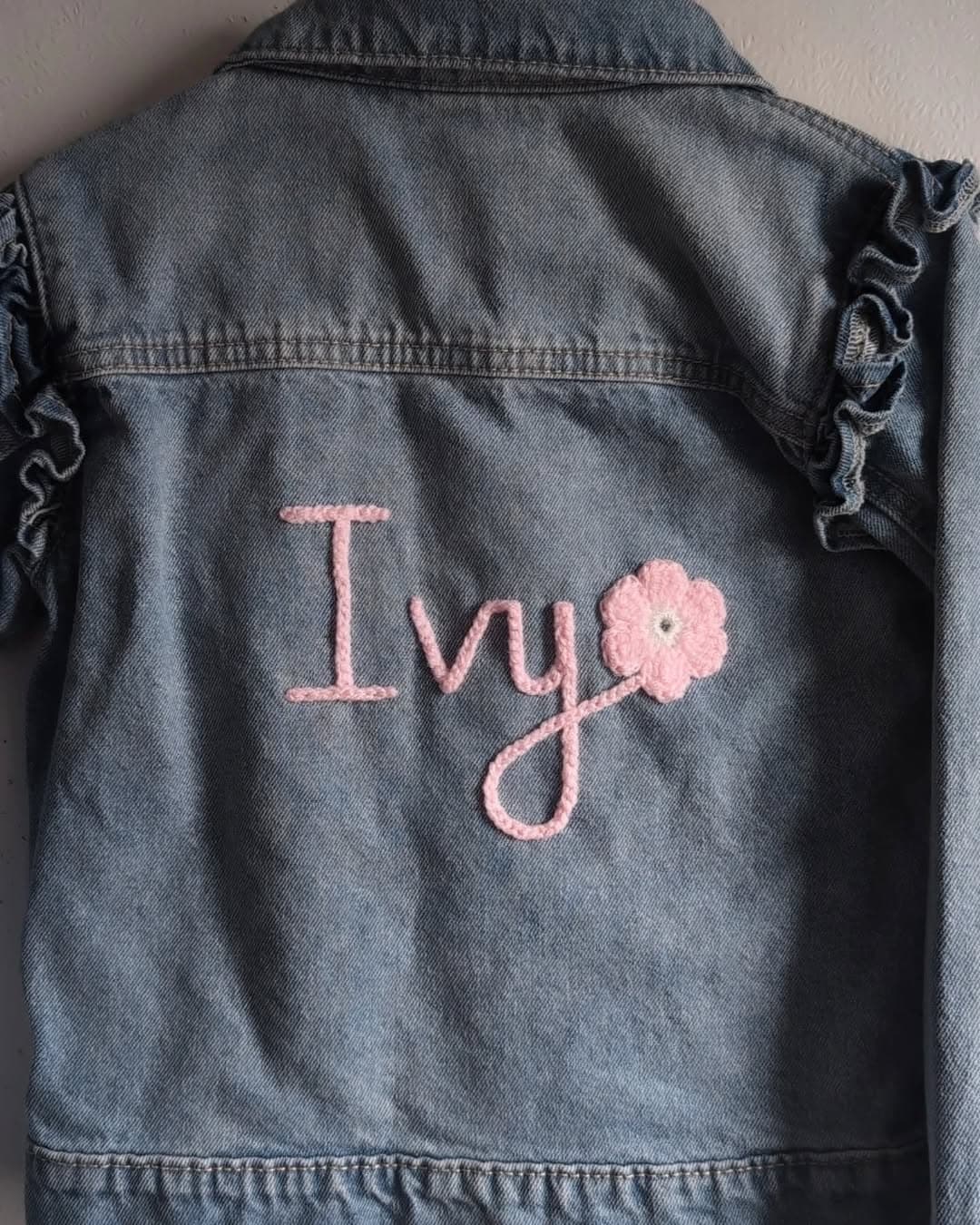 Instagram post: 🌸 I v y 🌸

Jacket Details 
🪡 Blue Denim 
🧶 Bab...