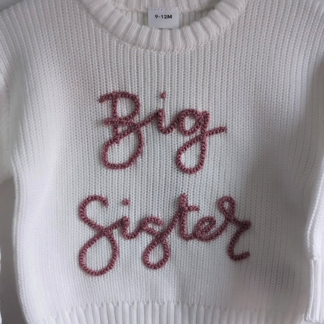 Instagram post: 💕 B I G ✨ S I S T E R 💕

Knit Details 
🪡 White ...
