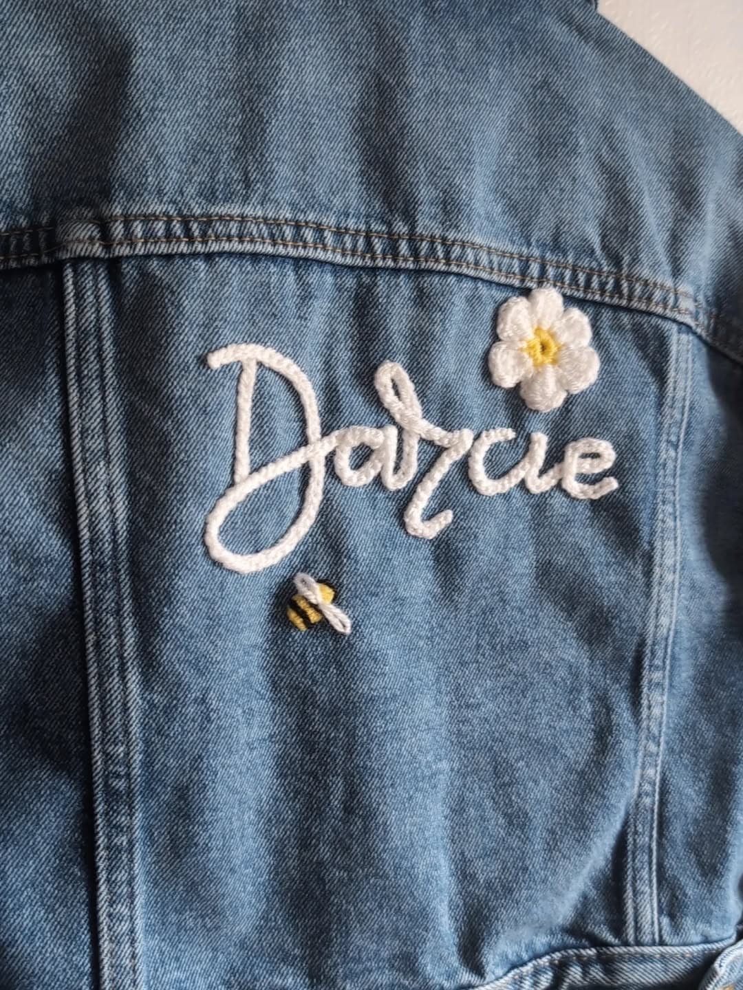 Instagram post: 🐝 D a r c i e 🤍

Jacket Details 
🪡 Blue Denim 
...